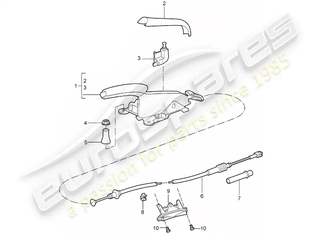 porsche 2007 (987 boxster) handbrake part diagram