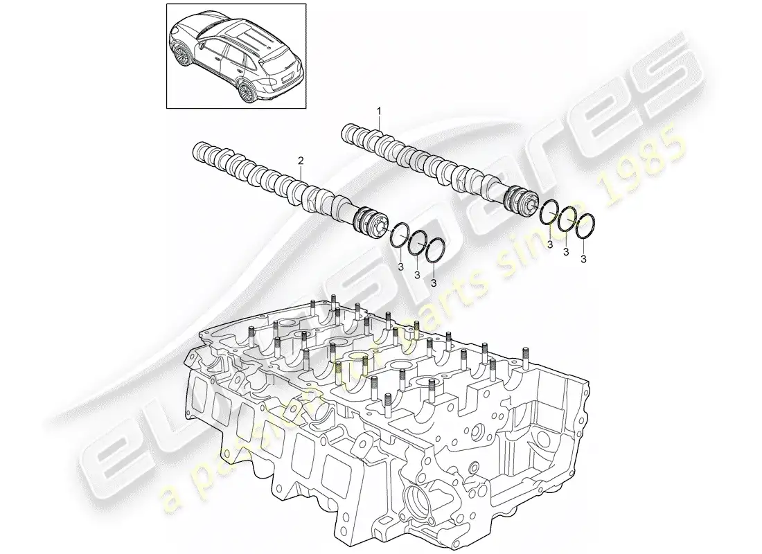 porsche 2011 (cayenne e2 92a) camshaft parts diagram
