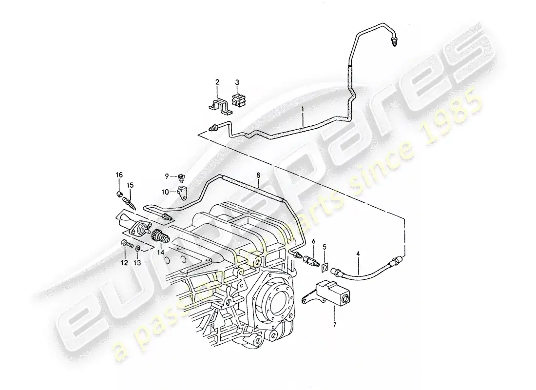 porsche 1995 (928) manual gearbox - lock control 2 parts diagram