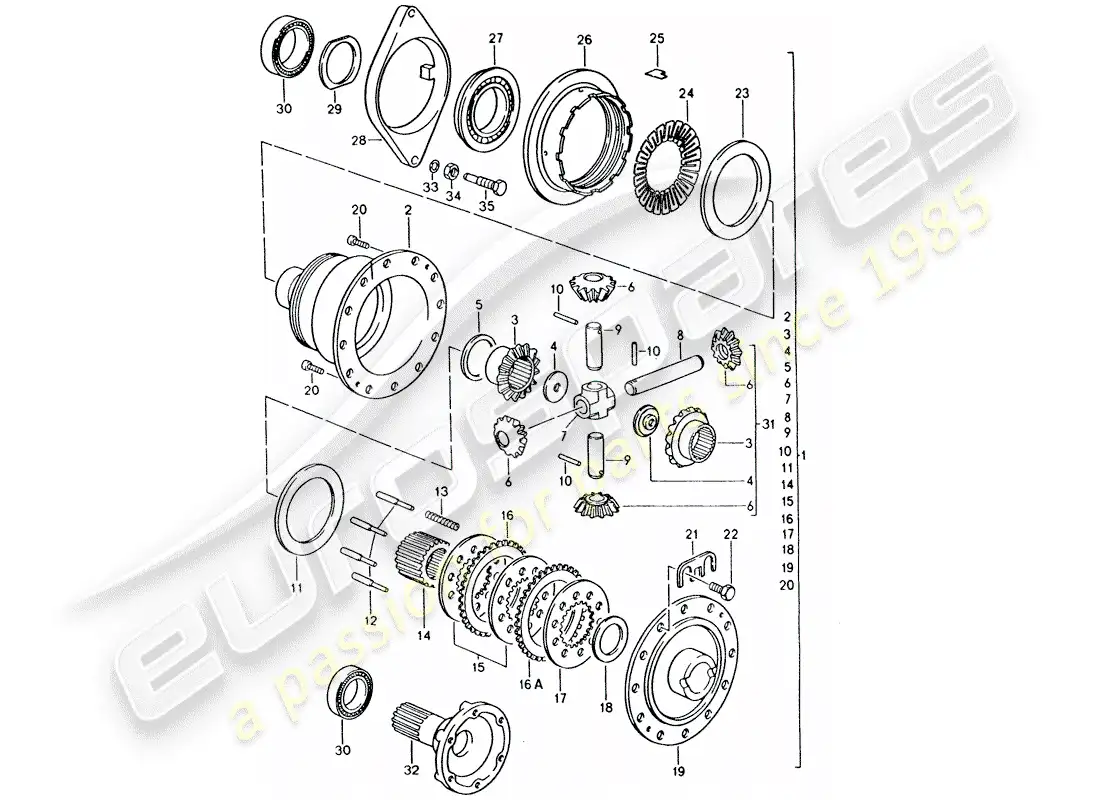 porsche 1995 (928) automatic transmission - porsche - limited slip differential parts diagram