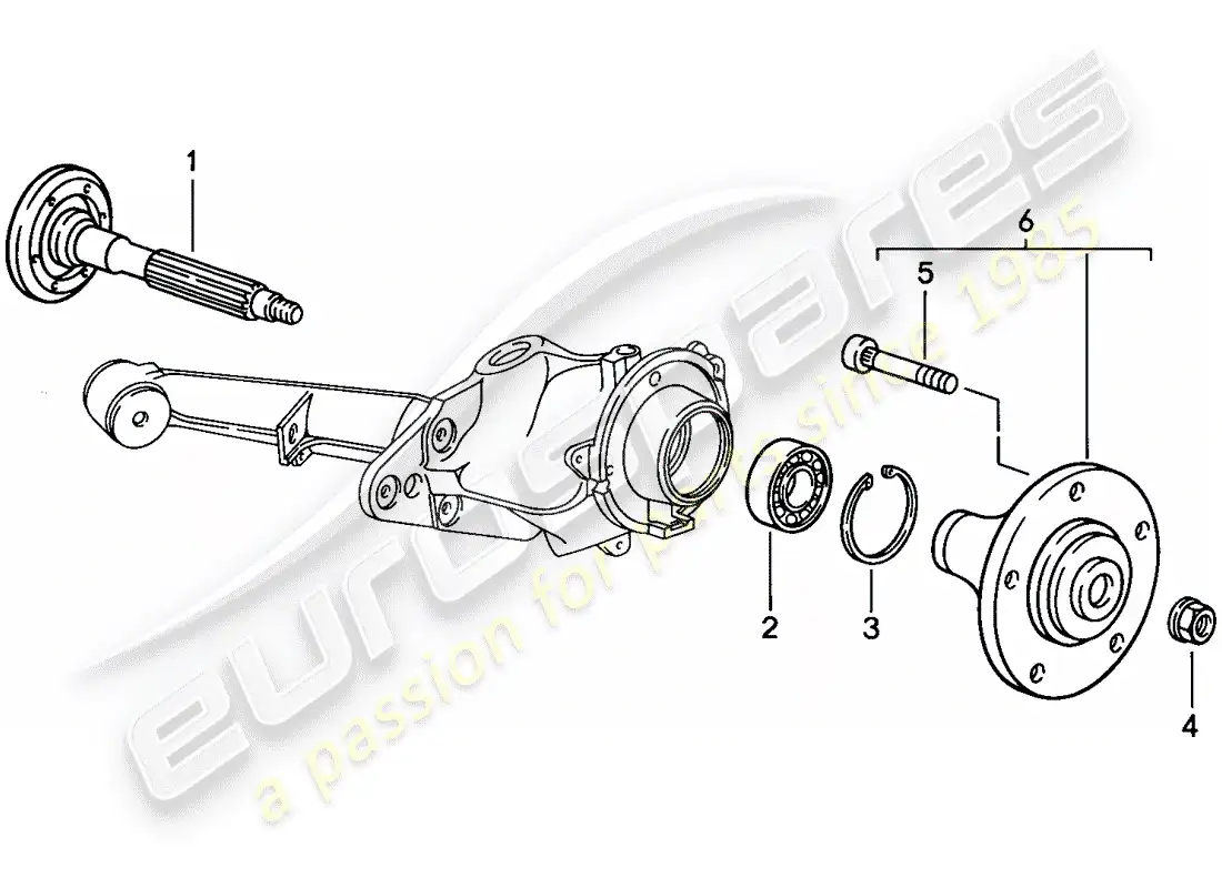 porsche 1986 (924s) rear wheel shaft - lubricants parts diagram