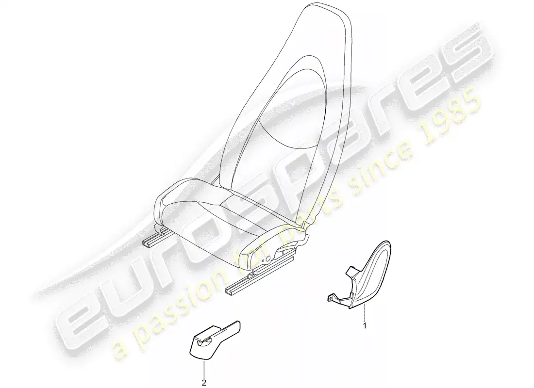 porsche 2009 (997-2) front seat parts diagram