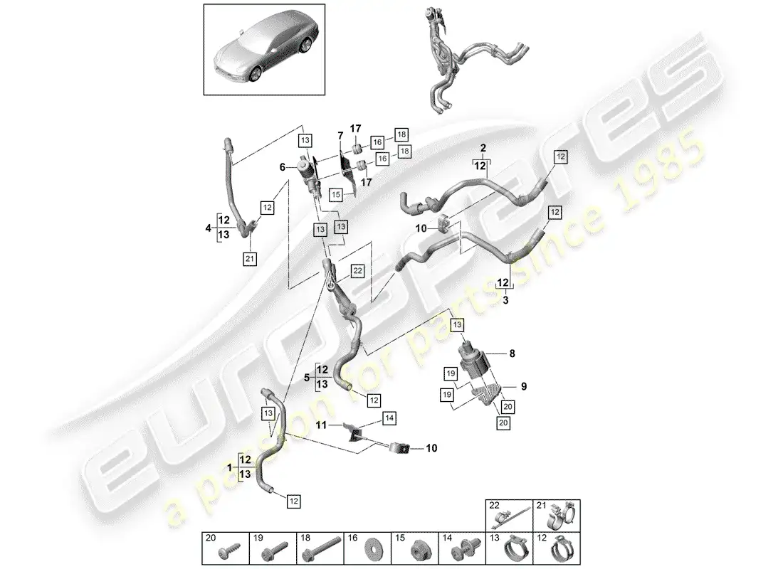 porsche 2017 (panamera 971-1) heater parts diagram