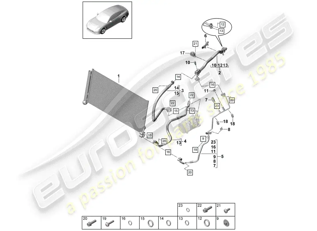 porsche 2017 (panamera 971-1) refrigerant circuit part diagram