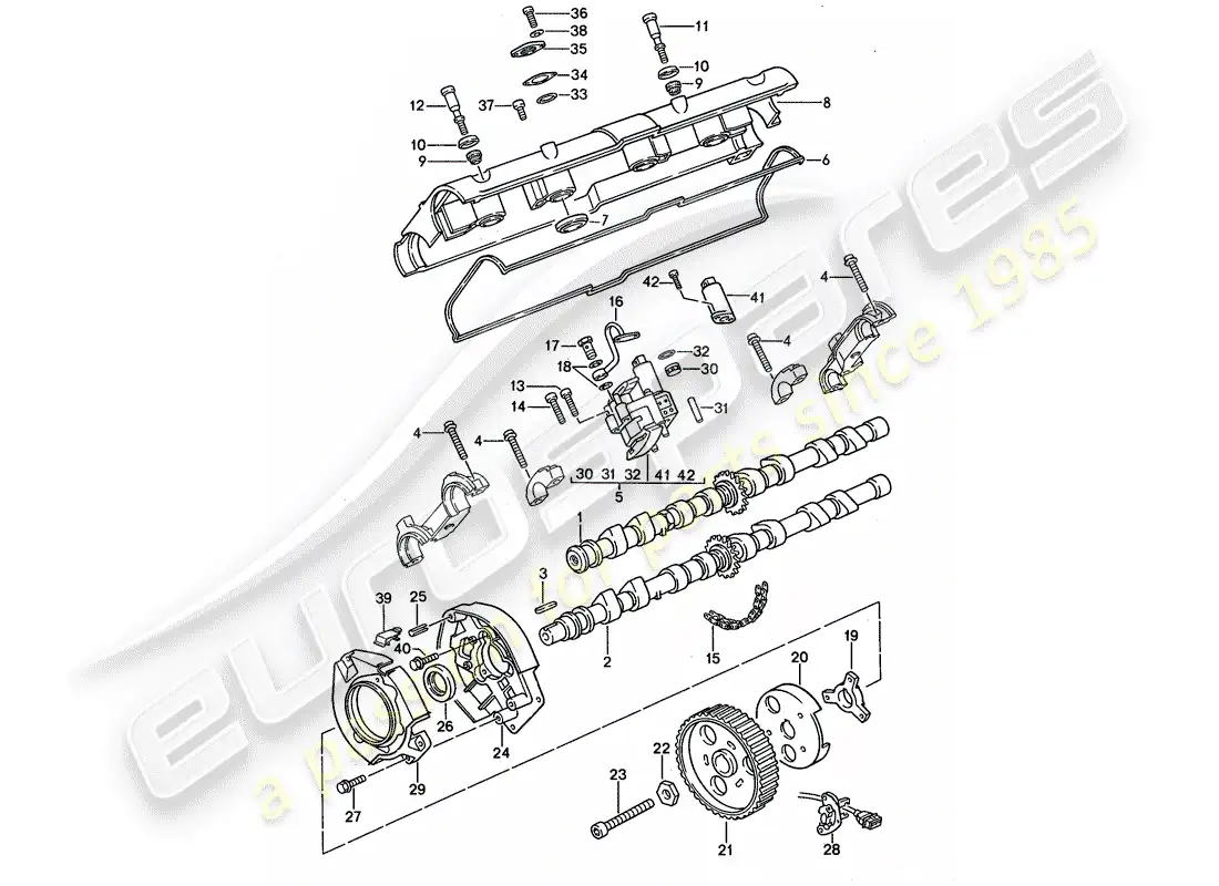 porsche 1994 (968) camshaft parts diagram