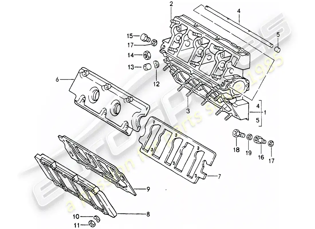 porsche 1994 (964) camshaft housing parts diagram