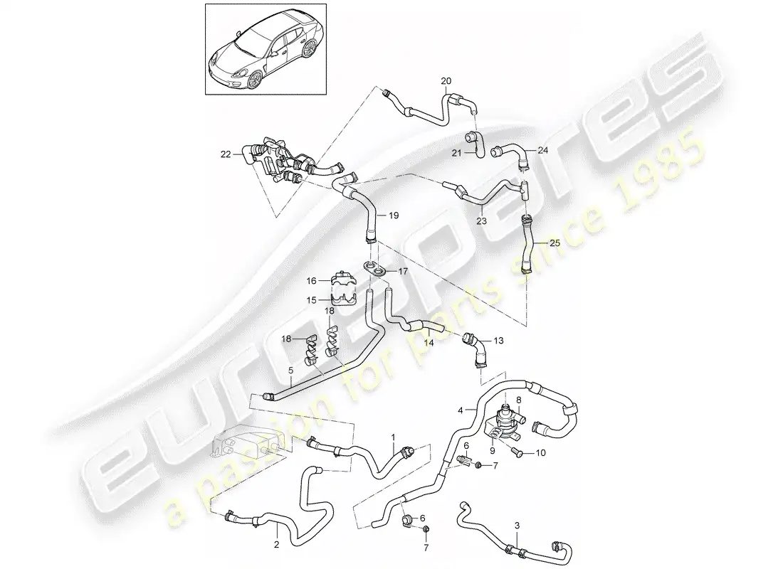 porsche 2016 (panamera 970) hybrid parts diagram