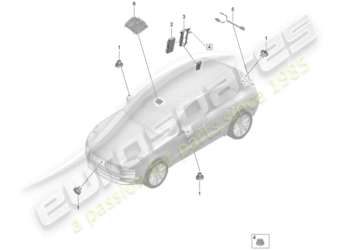 porsche 2019 (macan) rear view camera parts diagram