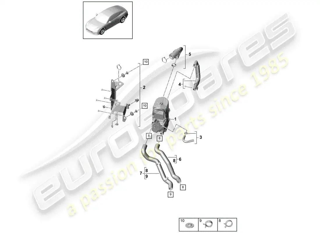 porsche 2019 (panamera 971-1) additional heater parts diagram