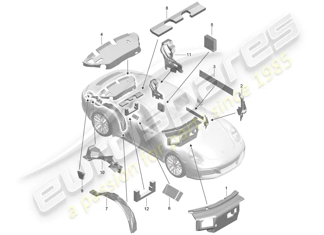 porsche 2017 (991-2) body shell parts diagram