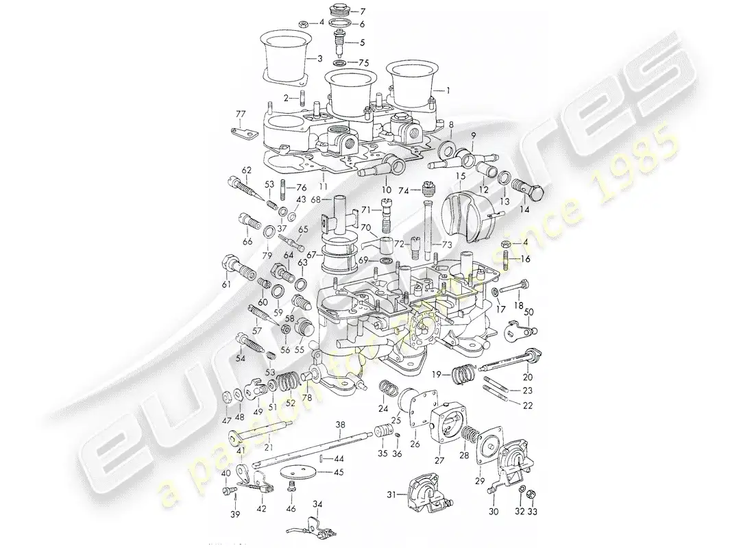 porsche 1971 (911) repair material - for - carburetor - - weber - - - 40 idtp 1 3c/3c1 - d >> - mj 1971 parts diagram