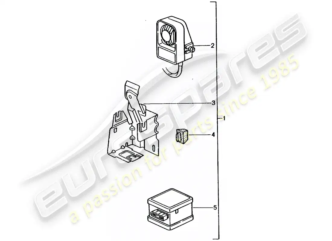 porsche 2010 (tequipment) alarm horn parts diagram