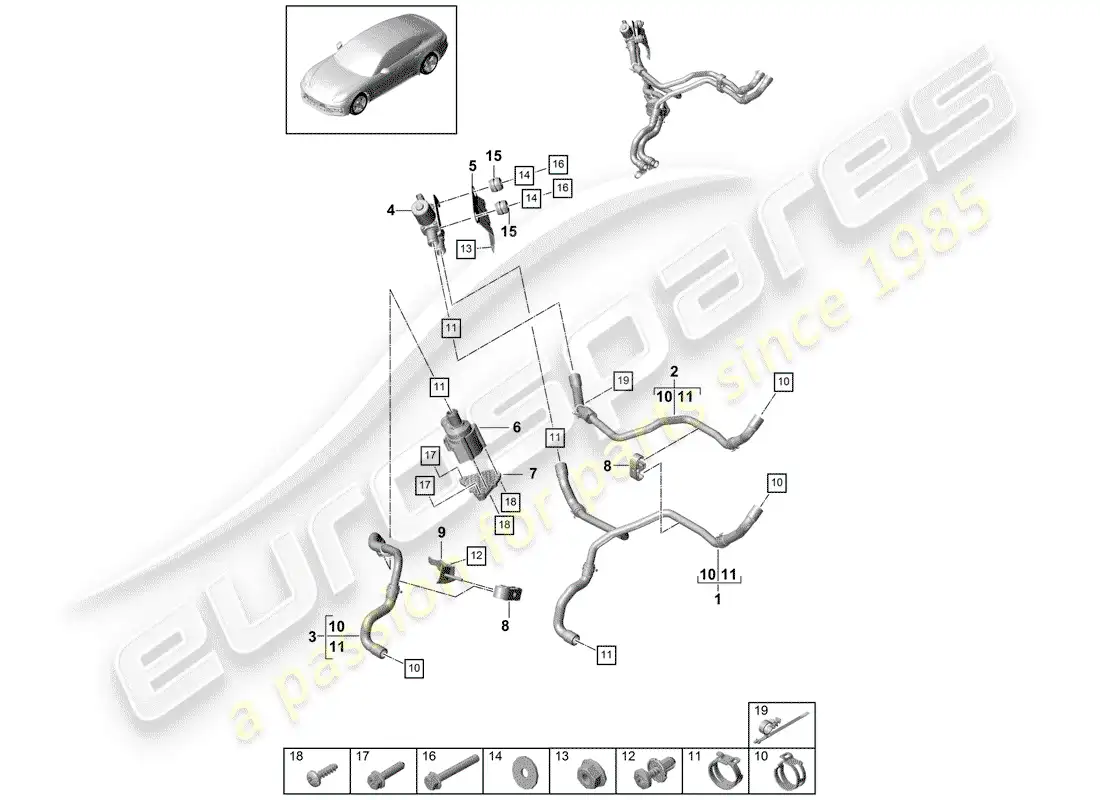 porsche 2019 (panamera 971-1) heater parts diagram
