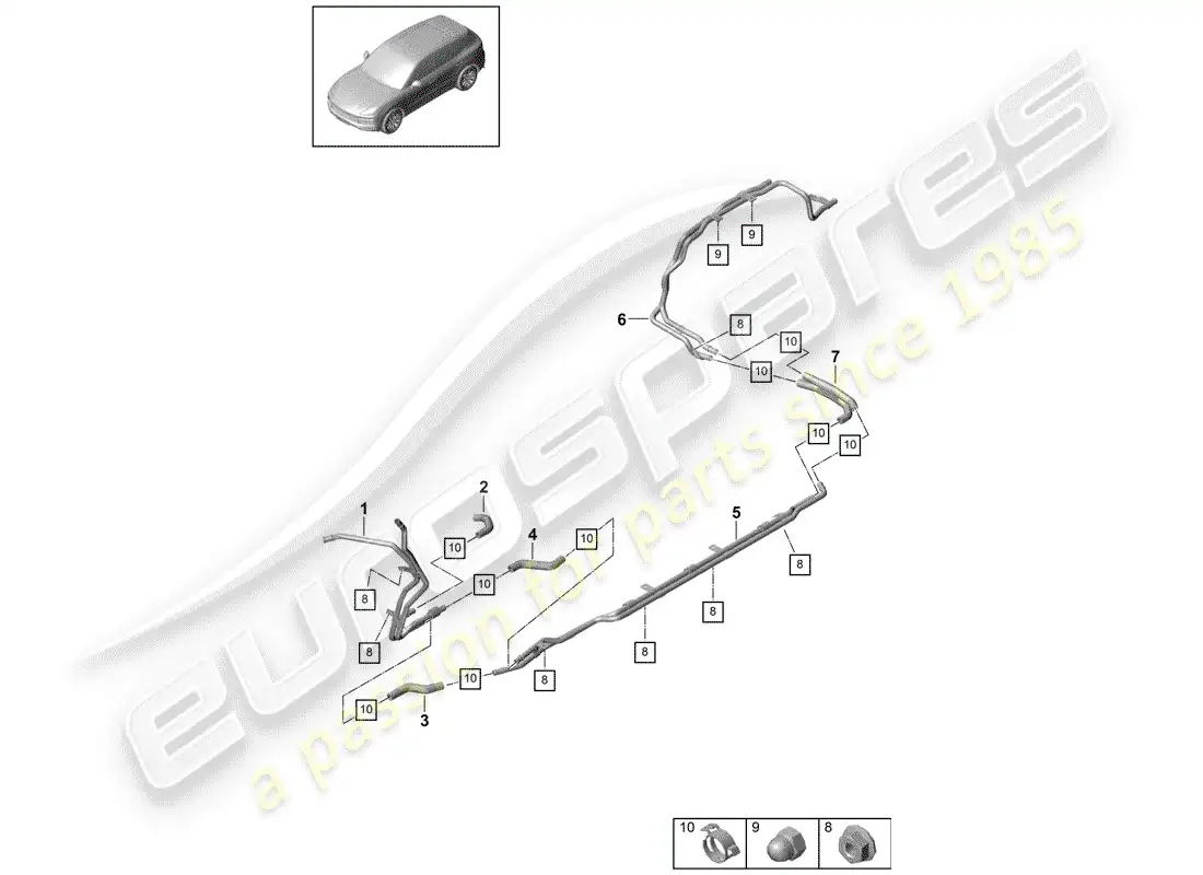 porsche 2020 (cayenne e3 9ya/9yb) heater part diagram