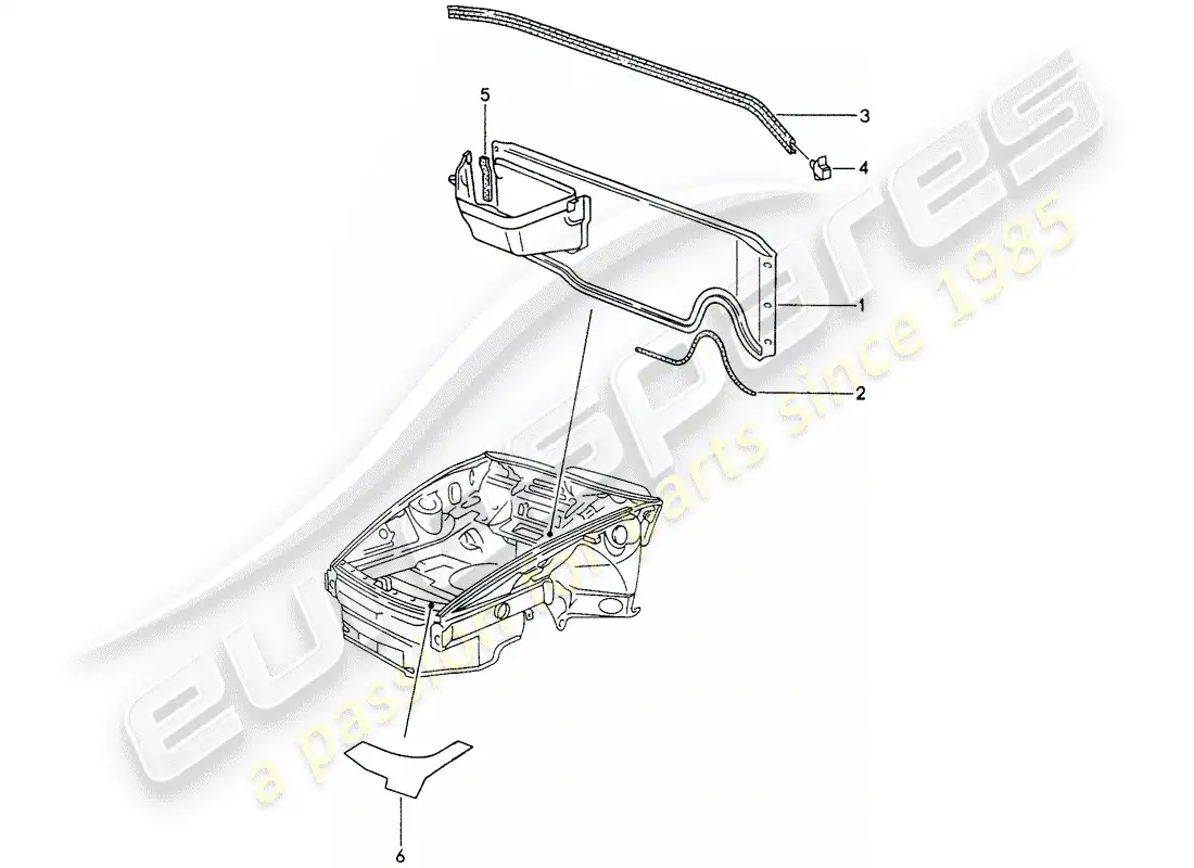 porsche 1994 (993) dash panel - for - front end parts diagram