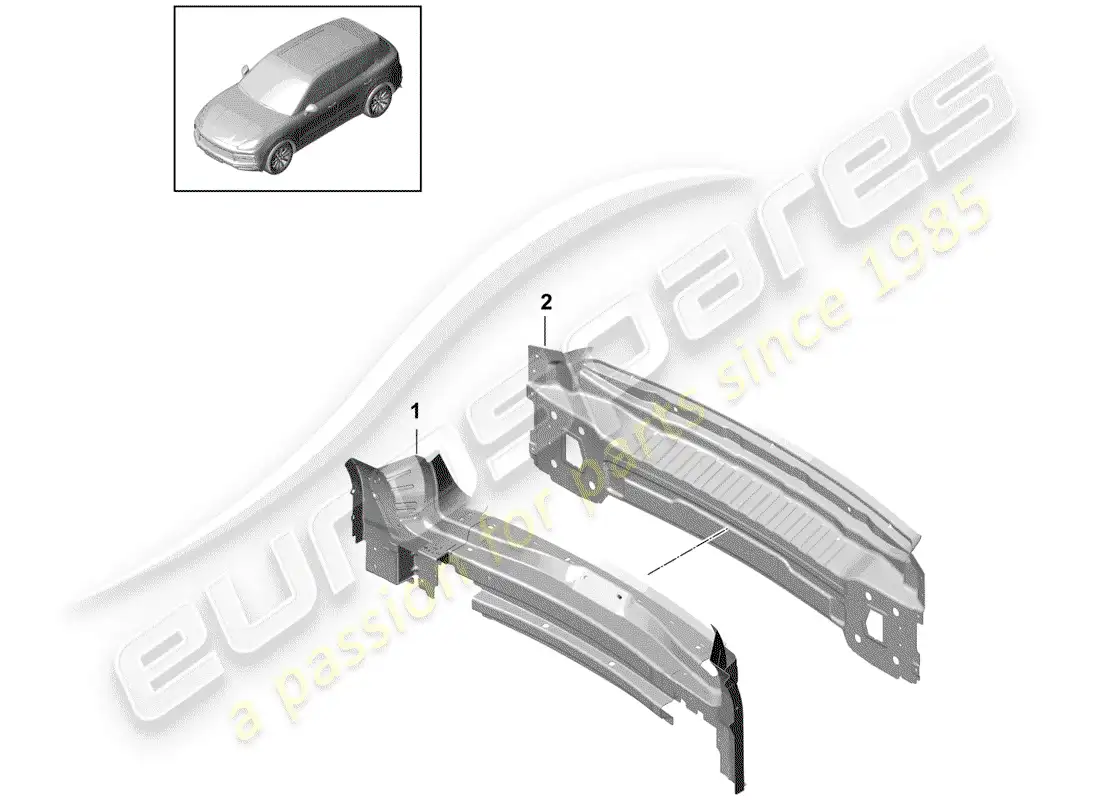 porsche 2020 (cayenne e3 9ya/9yb) end plate part diagram