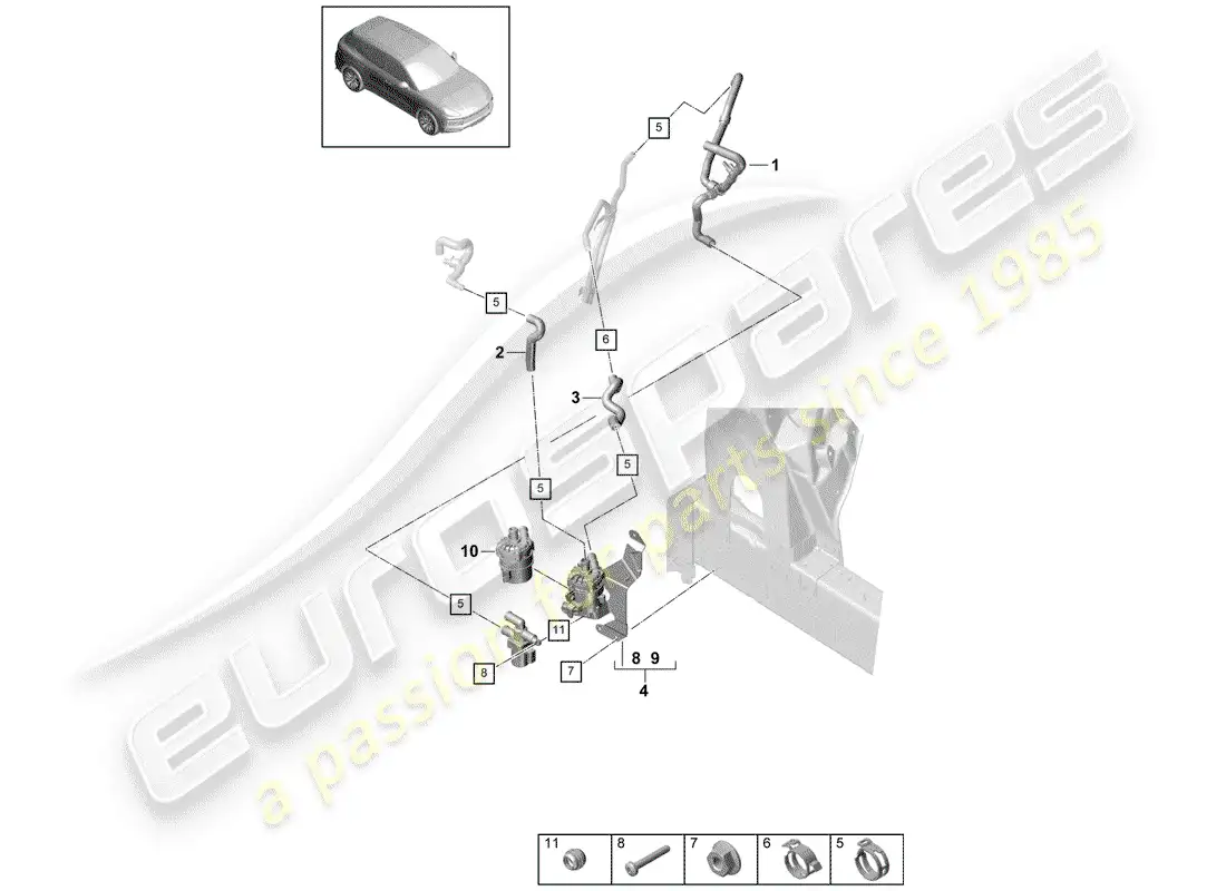 porsche 2020 (cayenne e3 9ya/9yb) heater part diagram