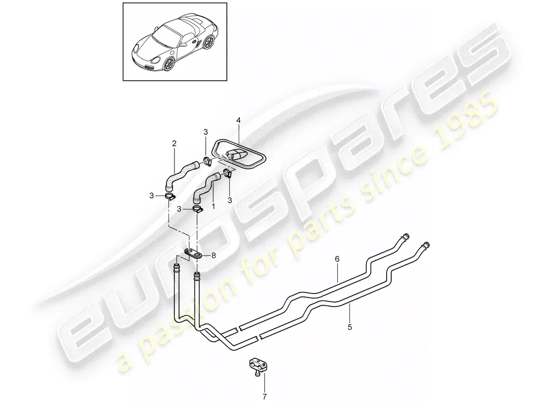 porsche 2012 (987 boxster) heating system 1 parts diagram