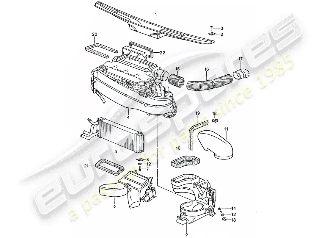 porsche 1987 (959) ventilation - heating system 1 parts diagram