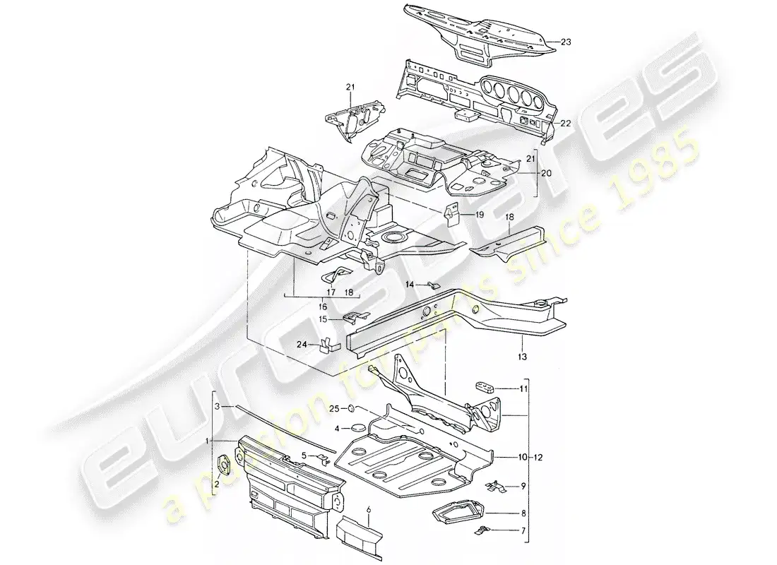 porsche 1993 (964) frame parts diagram