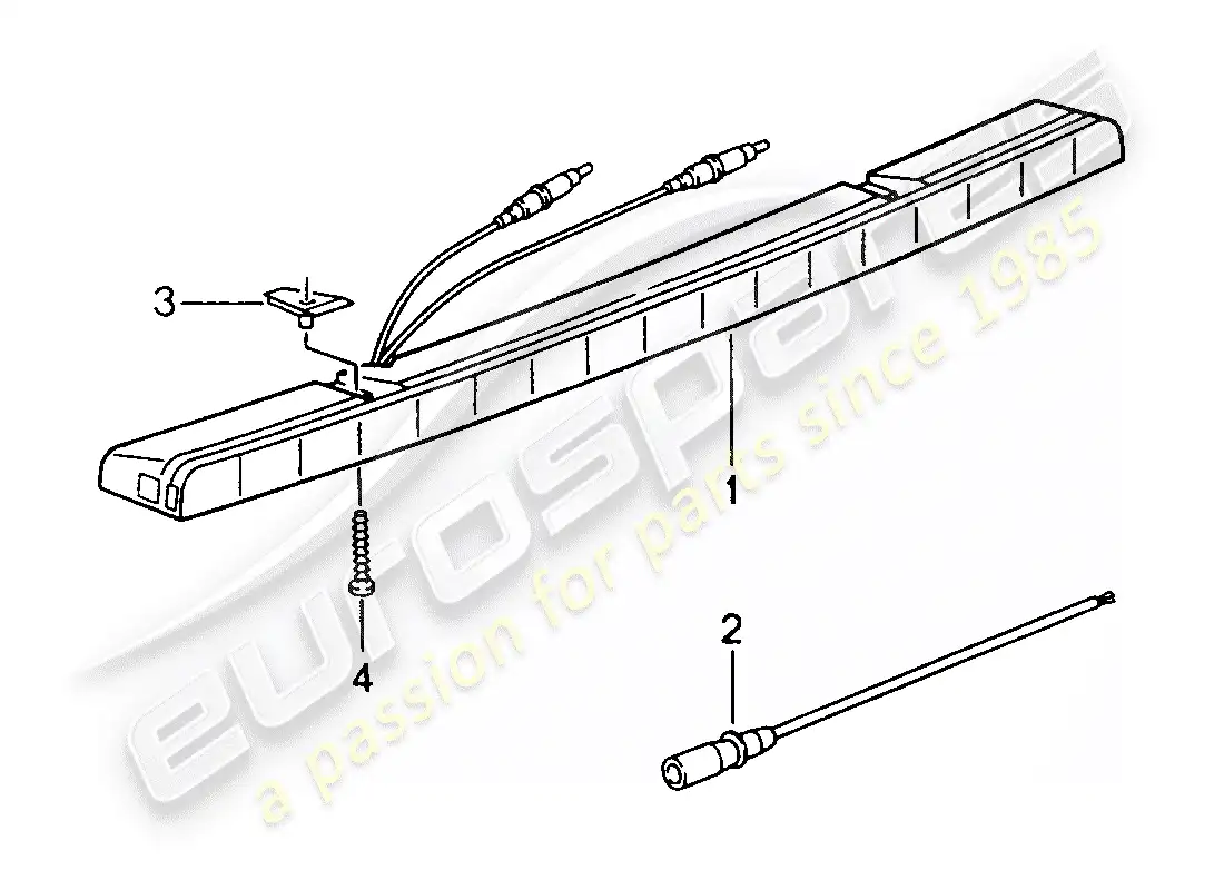 porsche 1998 (993) additional brake light parts diagram