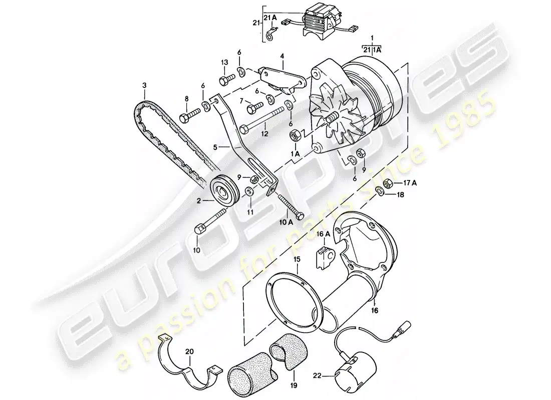 porsche 1986 (928) alternator parts diagram