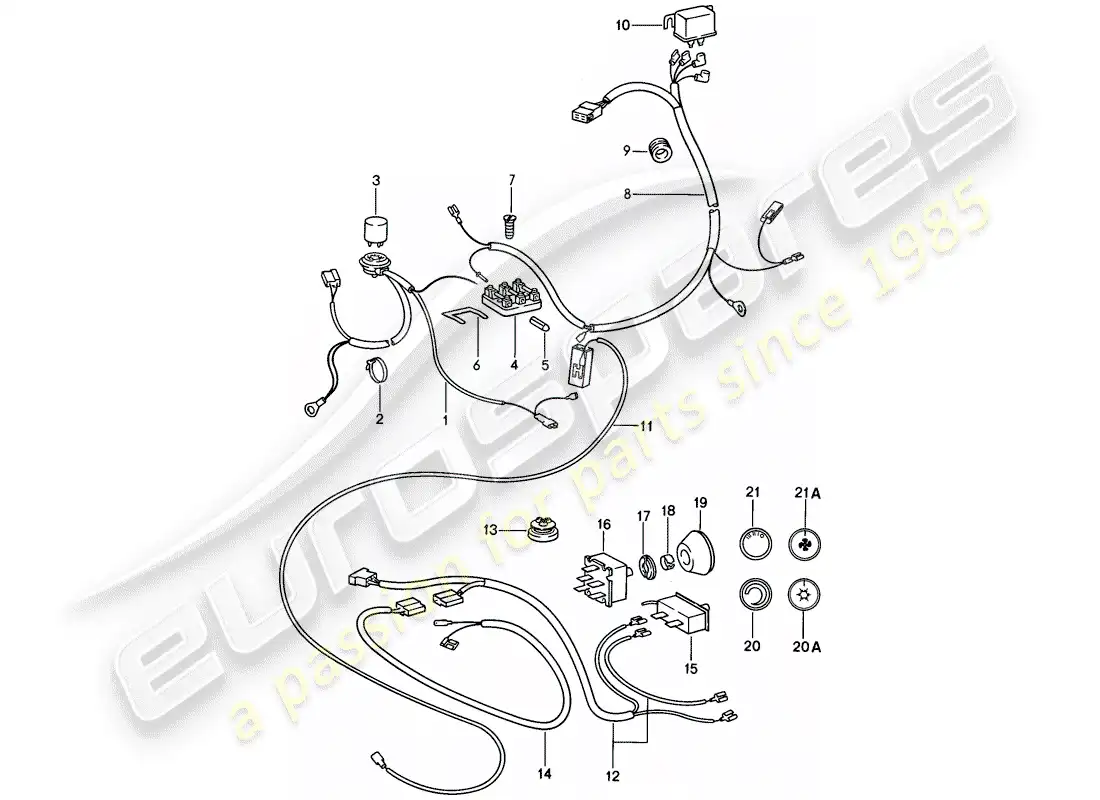 porsche 1985 (911) electrical components - for - air conditioner parts diagram