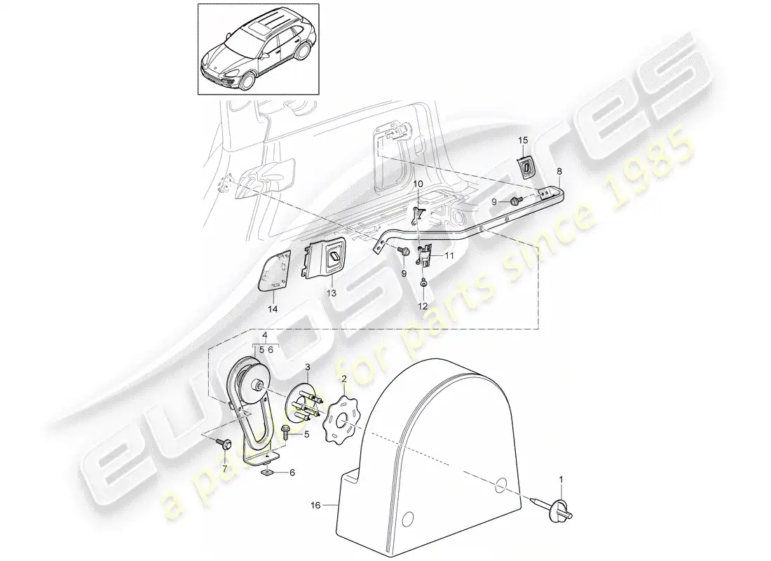 porsche 2012 (cayenne e2 92a) accessories parts diagram