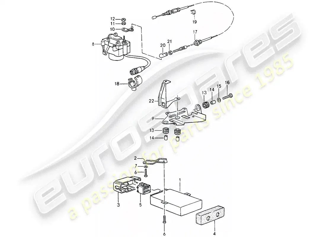 porsche 1992 (964) cruise control system parts diagram