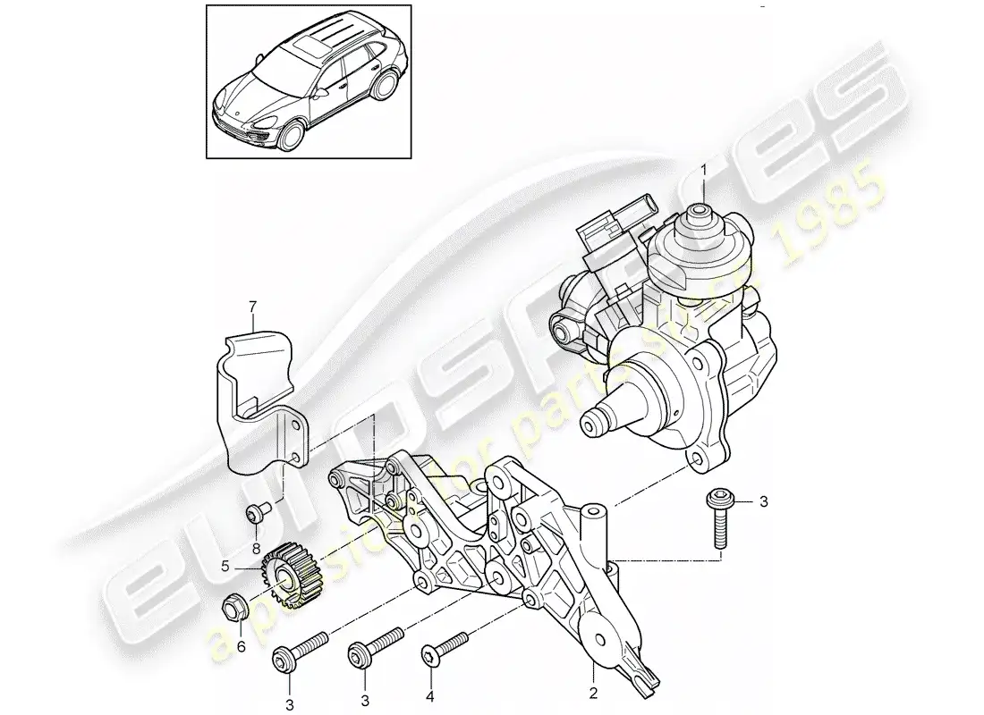 porsche 2011 (cayenne e2 92a) high pressure pump parts diagram