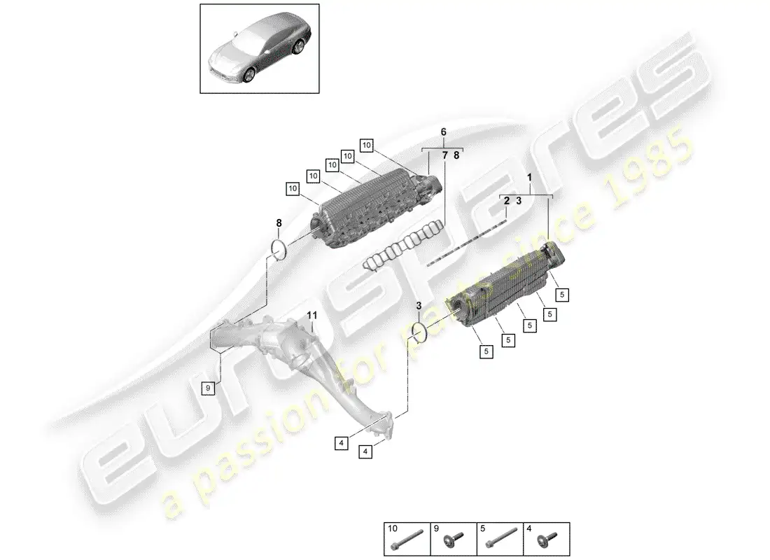 porsche 2017 (panamera 971-1) intake pipe parts diagram