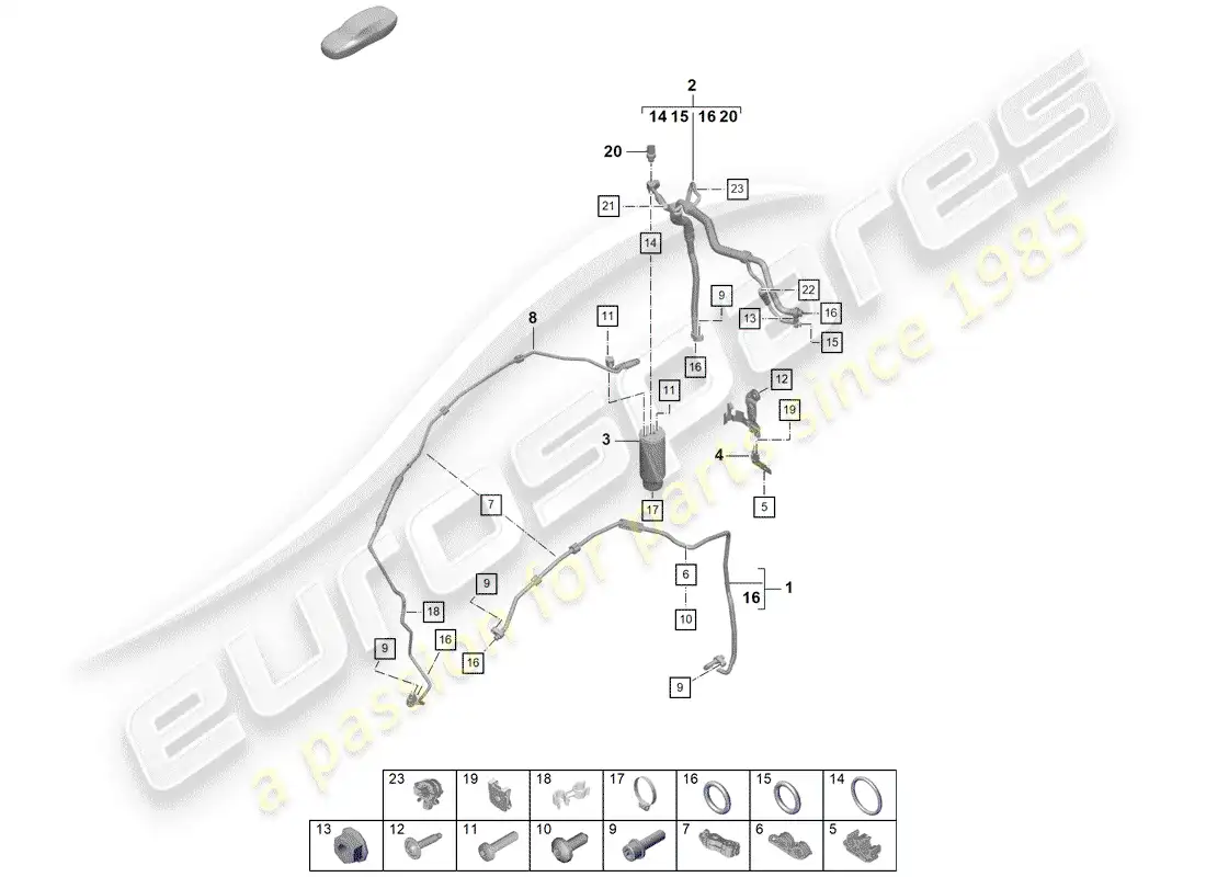 porsche 2019 (718 boxster spyder) air conditioner parts diagram