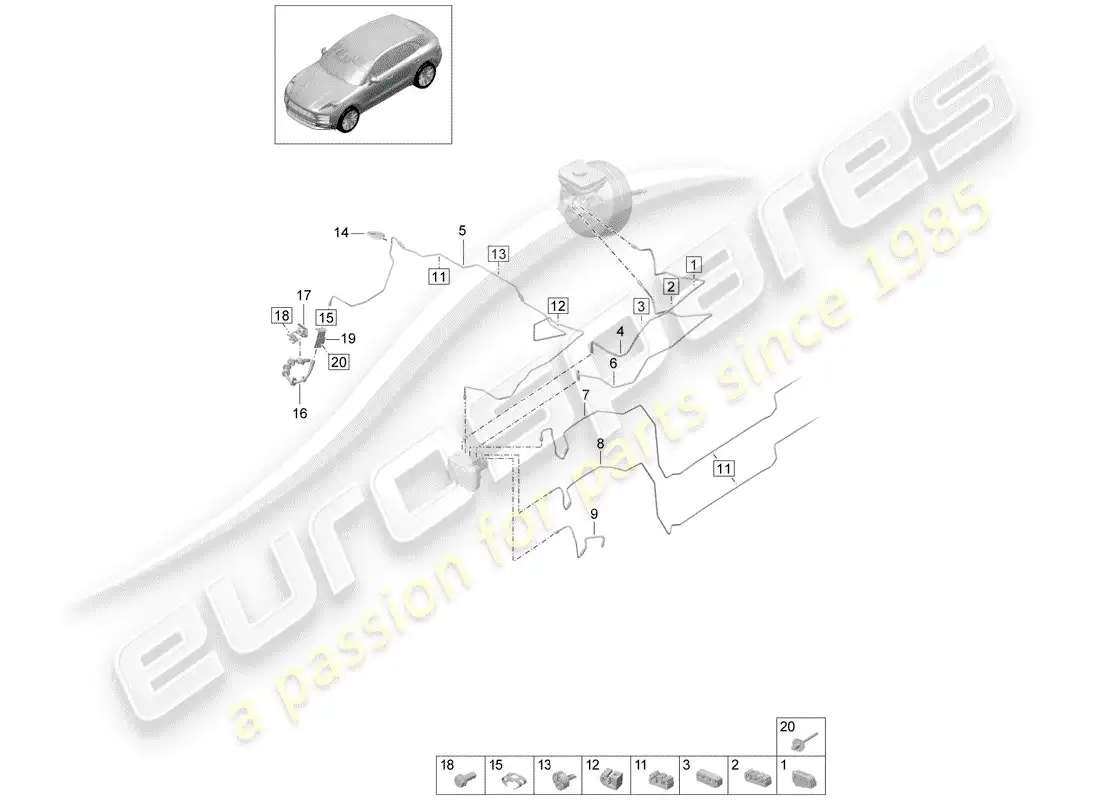 porsche 2020 (macan) brake line part diagram