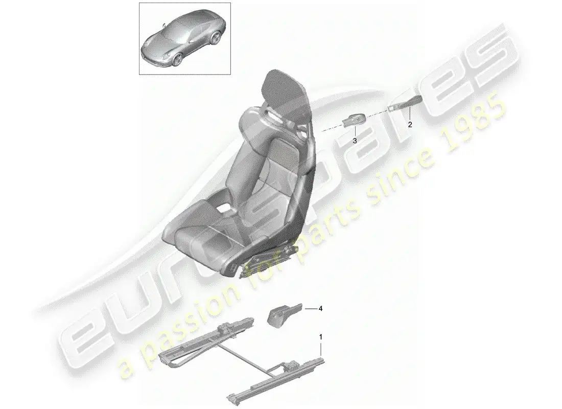 porsche 2013 (991-1) seat parts diagram
