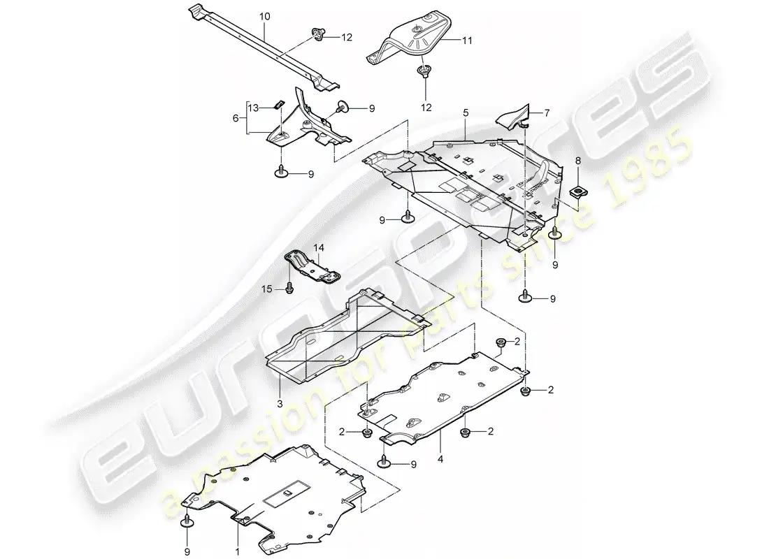 porsche 2011 (997-2) trims parts diagram