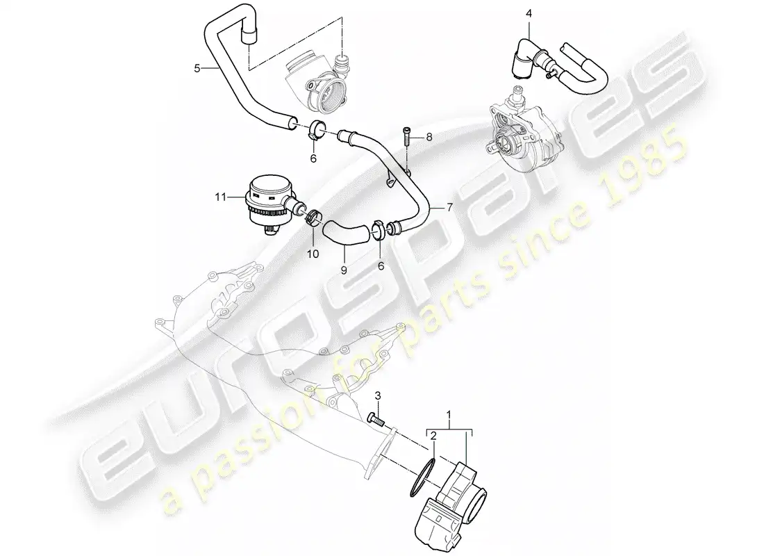 porsche 2009 (cayenne e1 9pa) throttle body part diagram