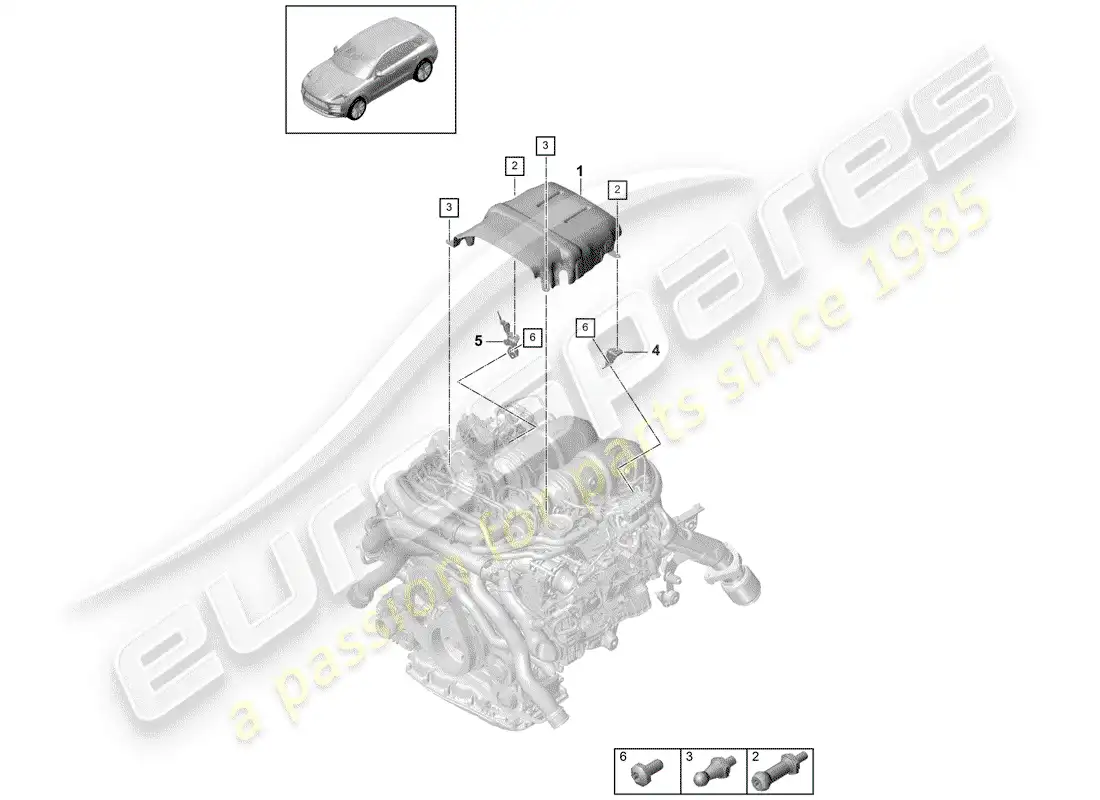 porsche 2020 (macan) cylinder head part diagram