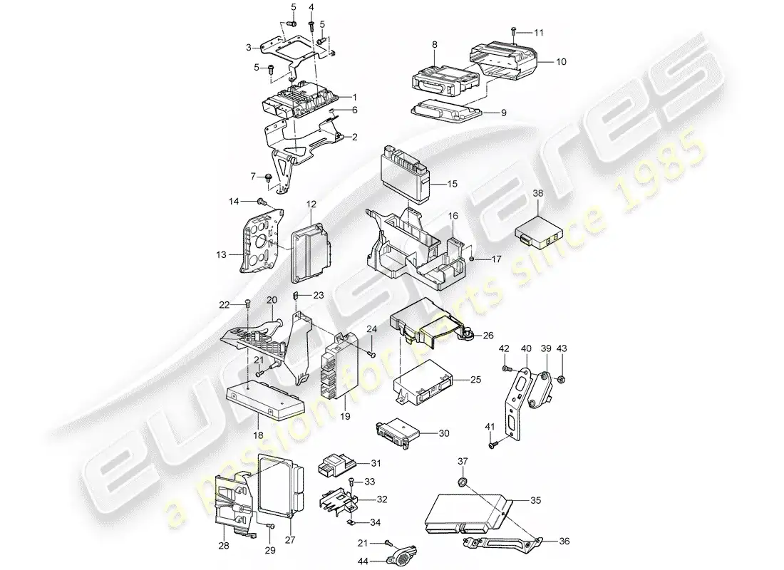 porsche 2009 (cayenne e1 9pa) control units part diagram