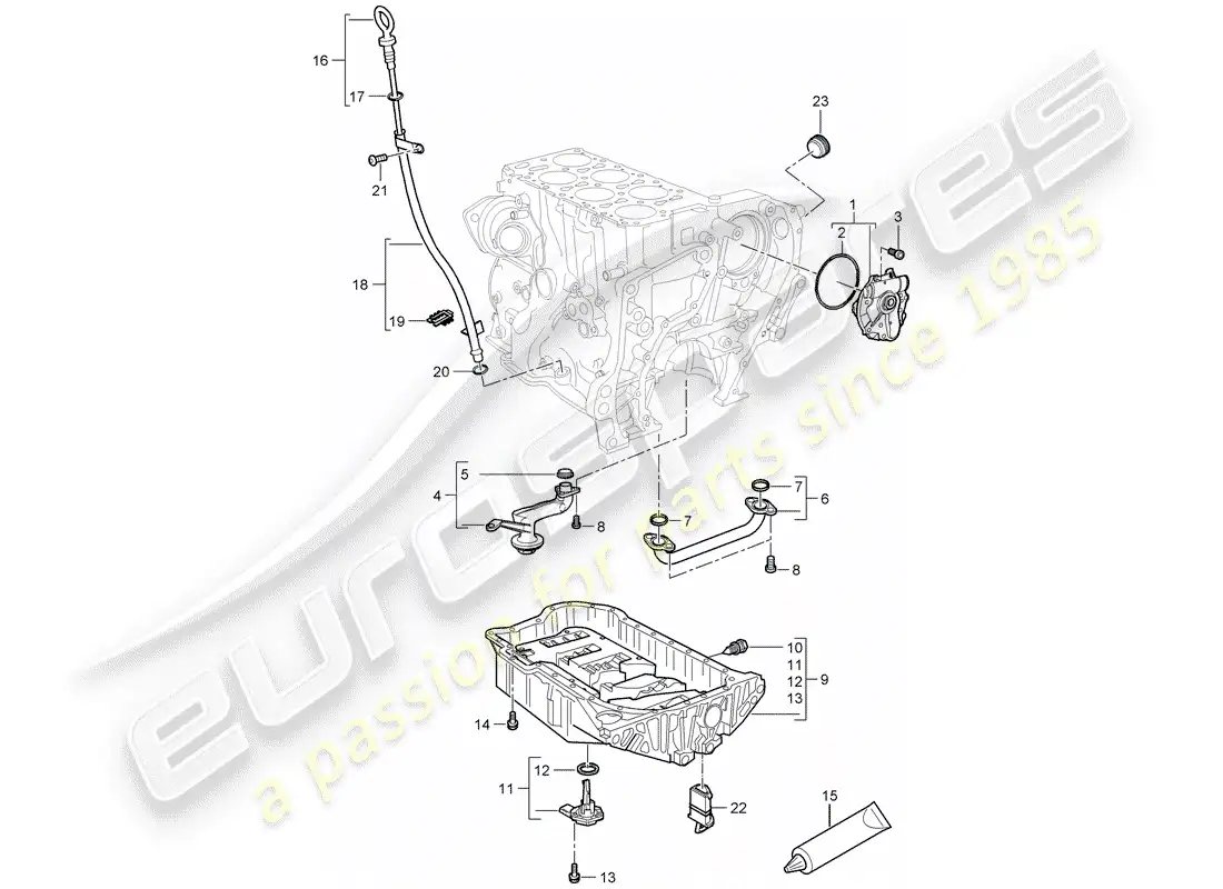 porsche 2009 (cayenne e1 9pa) oil pump part diagram
