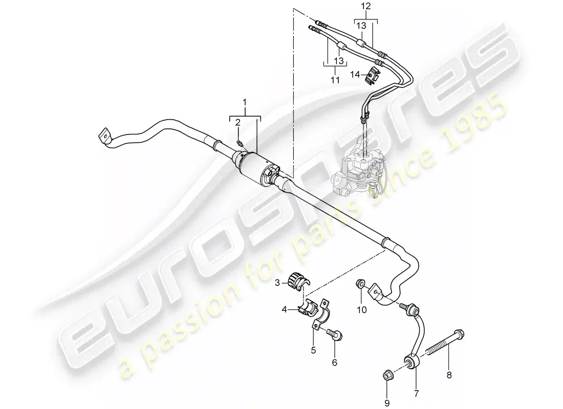 porsche 2009 (cayenne e1 9pa) stabilizer part diagram