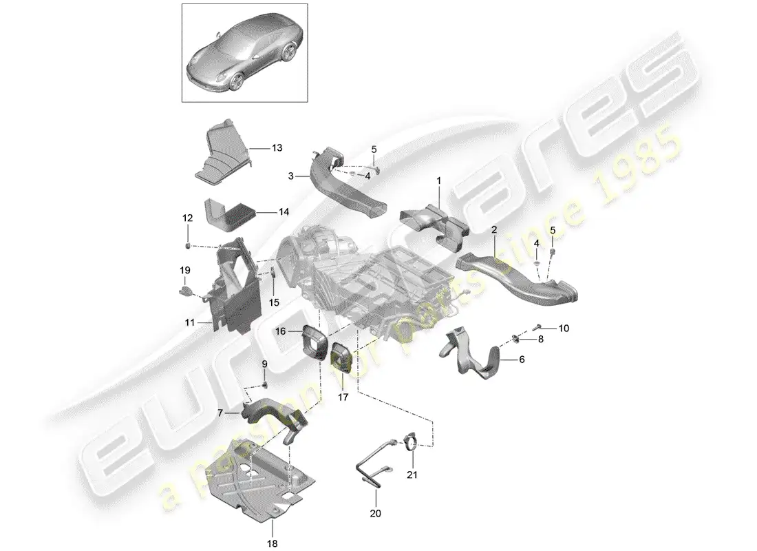 porsche 2013 (991-1) air duct parts diagram