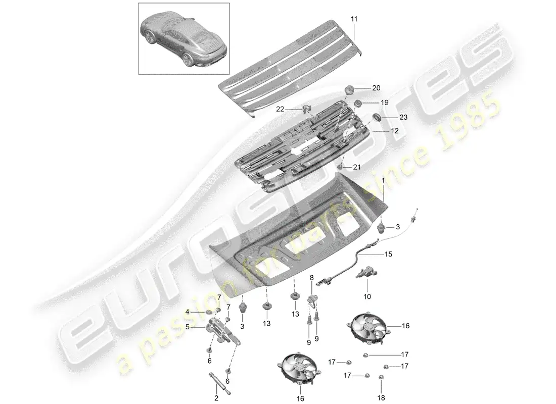 porsche 2016 (991-1 turbo) cover parts diagram