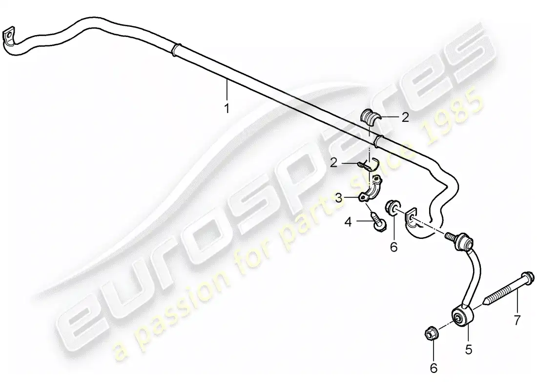 porsche 2009 (cayenne e1 9pa) stabilizer part diagram