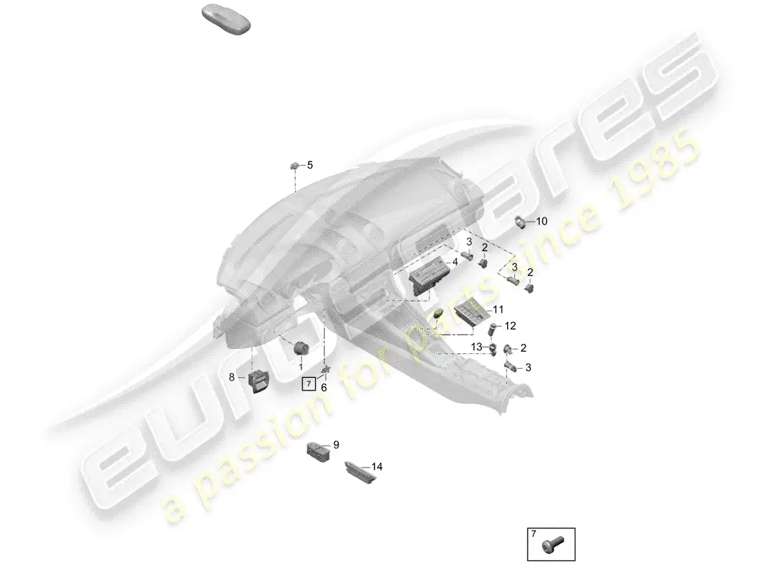 porsche 2020 (718 boxster spyder) switch parts diagram