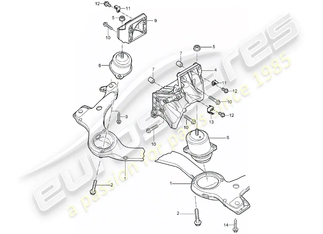 porsche 2004 (cayenne e1 9pa) engine lifting tackle parts diagram