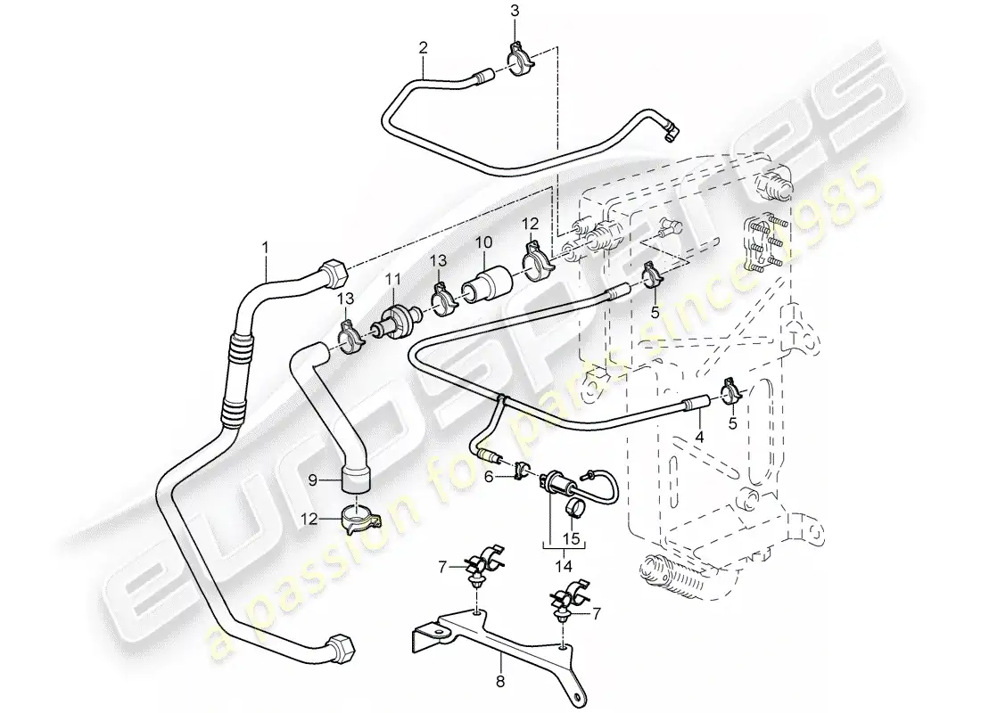porsche 2007 (997-1 gt3) lines parts diagram