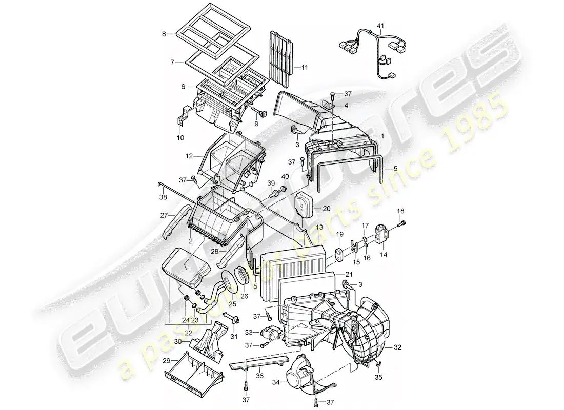 porsche 2007 (cayenne e1 9pa) air conditioner parts diagram