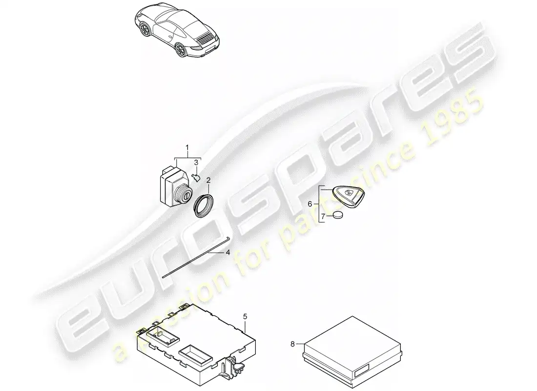 porsche 2011 (997-2) control units parts diagram