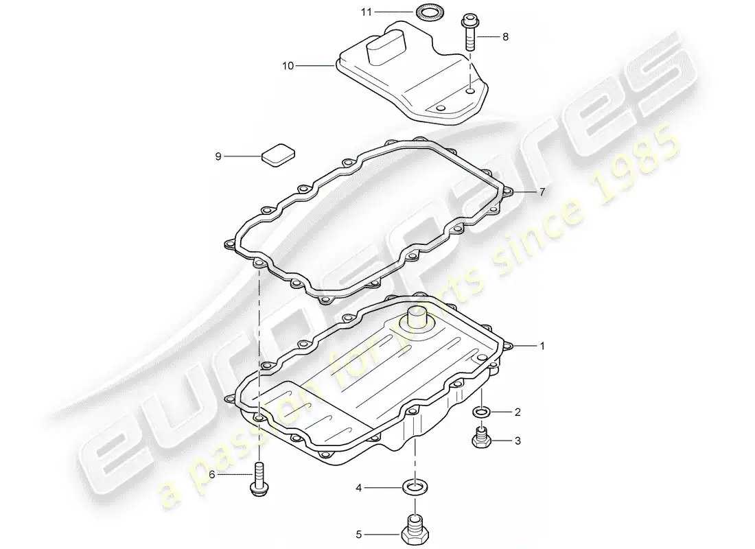 porsche 2010 (cayenne e1 9pa) tiptronic parts diagram