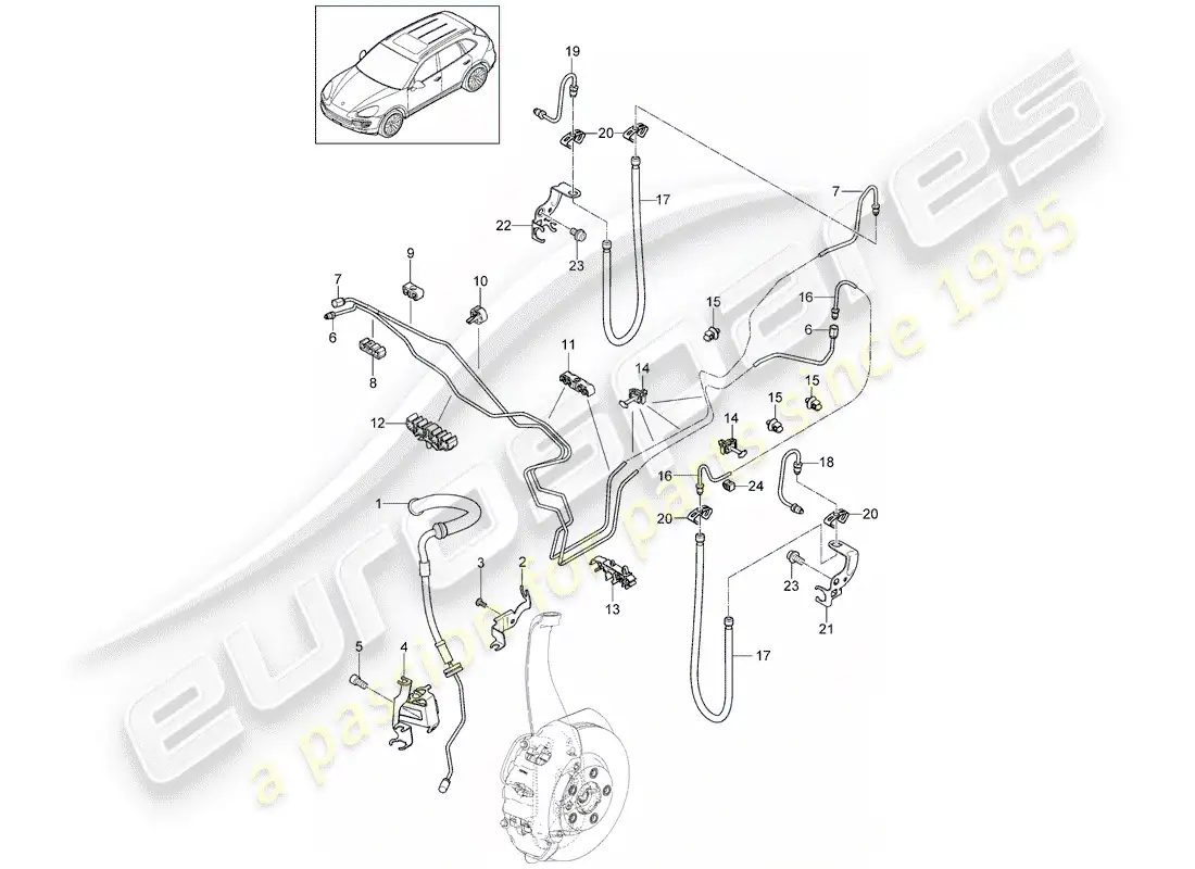 porsche 2014 (cayenne e2 92a) brake line part diagram